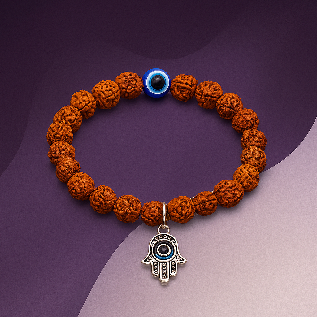 Spiritual Eye Bohemian Rudraksha Beads Bracelet Pack of 2