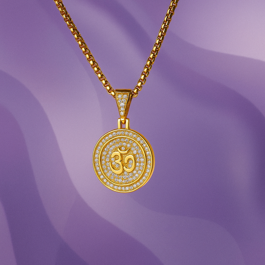 Om Symbol Pendant With Chain
