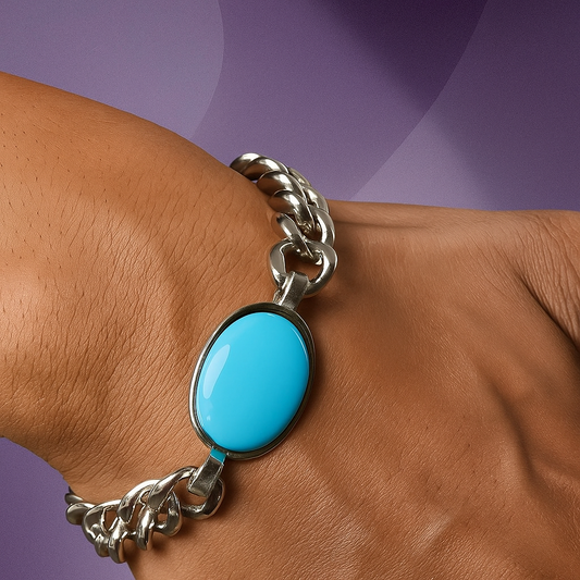 Gleaming Beads & Silver Plated Men's Bracelet