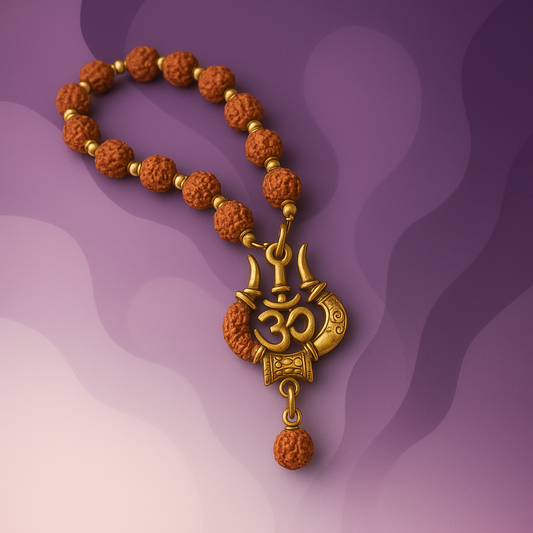 Panchmukhi Rudraksha OM Shiva Trishool Mala