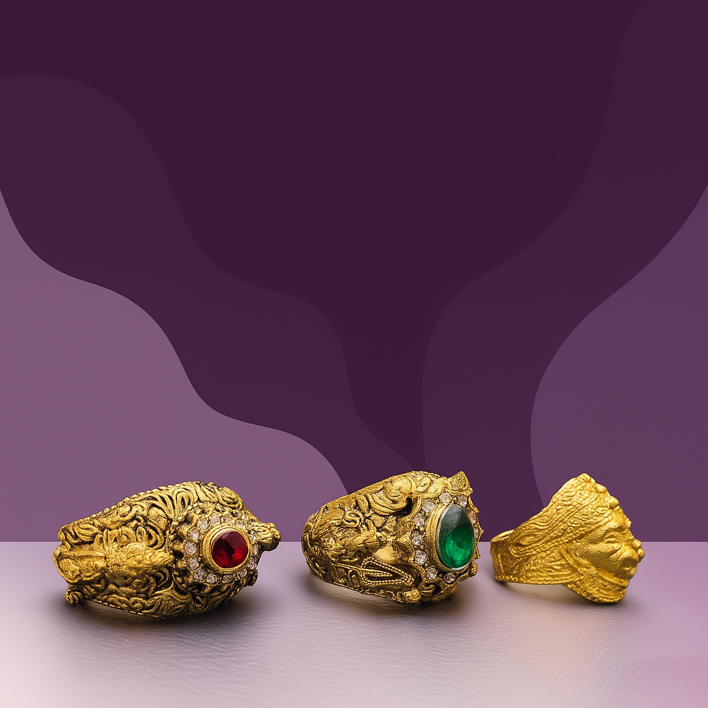 Religious Ring of Shivji Ganeshji & Hanumanji Combo of 3