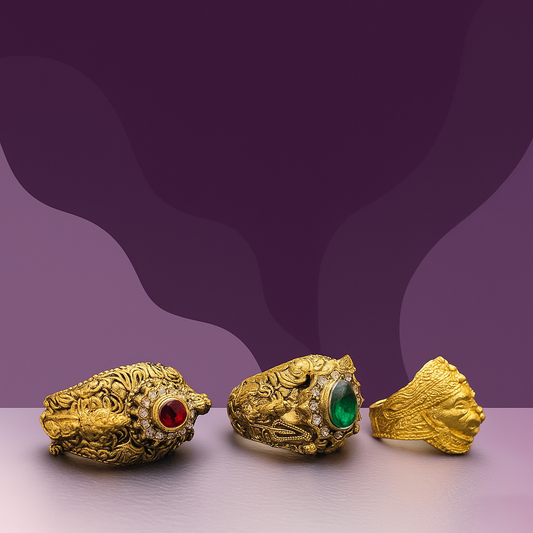 Religious Ring of Shivji Ganeshji & Hanumanji Combo of 3